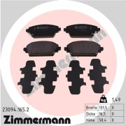 23094.165.2 Sada brzdových destiček, kotoučová brzda ZIMMERMANN