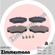 23099.180.1 Sada brzdových destiček, kotoučová brzda ZIMMERMANN