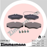 23099.180.2 Sada brzdových destiček, kotoučová brzda ZIMMERMANN