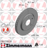 230.2310.20 ZIMMERMANN brzdový kotúč 230.2310.20 ZIMMERMANN