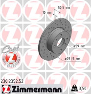 230.2352.52 Brzdový kotouč SPORT BRAKE DISC COAT Z ZIMMERMANN