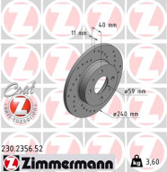 230.2356.52 Brzdový kotouč SPORT BRAKE DISC COAT Z ZIMMERMANN