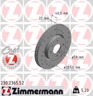 230.2365.52 Brzdový kotouč SPORT BRAKE DISC COAT Z ZIMMERMANN