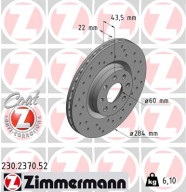 230.2370.52 Brzdový kotouč SPORT BRAKE DISC COAT Z ZIMMERMANN