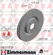 230.2377.20 ZIMMERMANN brzdový kotúč 230.2377.20 ZIMMERMANN