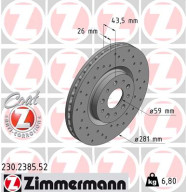 230.2385.52 Brzdový kotouč SPORT BRAKE DISC COAT Z ZIMMERMANN
