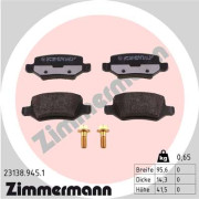 23138.945.1 ZIMMERMANN sada brzdových platničiek kotúčovej brzdy 23138.945.1 ZIMMERMANN