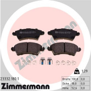 23332.180.1 Sada brzdových destiček, kotoučová brzda ZIMMERMANN