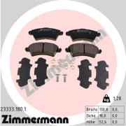 23333.180.1 Sada brzdových destiček, kotoučová brzda ZIMMERMANN