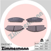 23422.165.1 Sada brzdových destiček, kotoučová brzda ZIMMERMANN