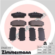 23463.170.1 Sada brzdových destiček, kotoučová brzda ZIMMERMANN