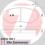 23515.155.1 ZIMMERMANN sada brzdových platničiek kotúčovej brzdy 23515.155.1 ZIMMERMANN