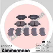 23526.175.1 Sada brzdových destiček, kotoučová brzda ZIMMERMANN