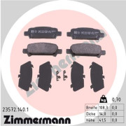 23572.140.1 Sada brzdových destiček, kotoučová brzda ZIMMERMANN