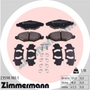 23598.180.1 Sada brzdových destiček, kotoučová brzda ZIMMERMANN