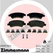 23599.190.2 Sada brzdových destiček, kotoučová brzda ZIMMERMANN