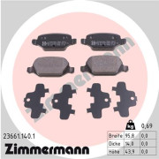 23661.140.1 Sada brzdových destiček, kotoučová brzda ZIMMERMANN