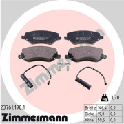 23761.190.1 Sada brzdových destiček, kotoučová brzda ZIMMERMANN