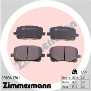 23836.170.1 Sada brzdových destiček, kotoučová brzda ZIMMERMANN