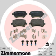 23914.170.2 Sada brzdových destiček, kotoučová brzda ZIMMERMANN