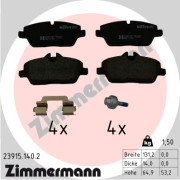 23915.140.2 Sada brzdových destiček, kotoučová brzda ZIMMERMANN