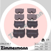 23943.175.1 ZIMMERMANN sada brzdových platničiek kotúčovej brzdy 23943.175.1 ZIMMERMANN