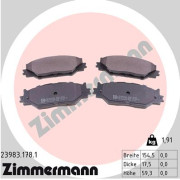 23983.178.1 Sada brzdových destiček, kotoučová brzda ZIMMERMANN