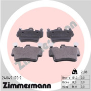 24049.170.9 Sada brzdových destiček, kotoučová brzda ZIMMERMANN