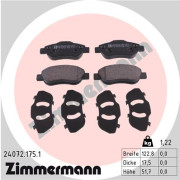 24072.175.1 Sada brzdových destiček, kotoučová brzda ZIMMERMANN
