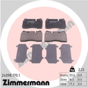 24098.170.1 Sada brzdových destiček, kotoučová brzda ZIMMERMANN