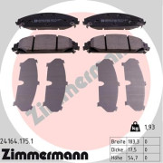 24164.175.1 Sada brzdových destiček, kotoučová brzda ZIMMERMANN