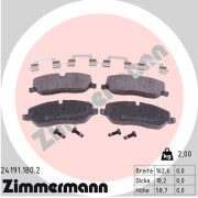 24191.180.2 Sada brzdových destiček, kotoučová brzda ZIMMERMANN