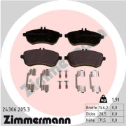 24306.205.3 Sada brzdových destiček, kotoučová brzda ZIMMERMANN