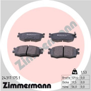 24317.175.1 Sada brzdových destiček, kotoučová brzda ZIMMERMANN