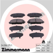 24336.175.1 Sada brzdových destiček, kotoučová brzda ZIMMERMANN