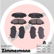 24337.175.1 Sada brzdových destiček, kotoučová brzda ZIMMERMANN
