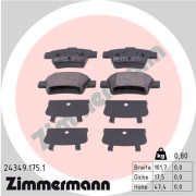 24349.175.1 Sada brzdových destiček, kotoučová brzda ZIMMERMANN