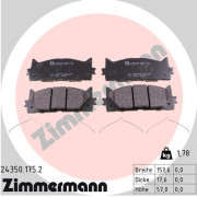 24350.175.2 Sada brzdových destiček, kotoučová brzda ZIMMERMANN