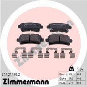 24421.170.2 Sada brzdových destiček, kotoučová brzda ZIMMERMANN