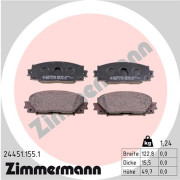 24451.155.1 Sada brzdových destiček, kotoučová brzda ZIMMERMANN