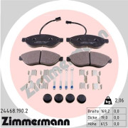 24468.190.2 Sada brzdových destiček, kotoučová brzda ZIMMERMANN