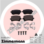 24483.170.2 Sada brzdových destiček, kotoučová brzda ZIMMERMANN