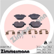 24561.175.2 Sada brzdových destiček, kotoučová brzda ZIMMERMANN