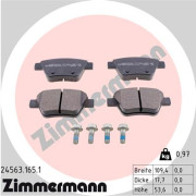 24563.165.1 Sada brzdových destiček, kotoučová brzda ZIMMERMANN