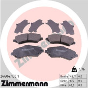 24604.180.1 Sada brzdových destiček, kotoučová brzda ZIMMERMANN