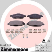 24660.180.2 Sada brzdových destiček, kotoučová brzda ZIMMERMANN