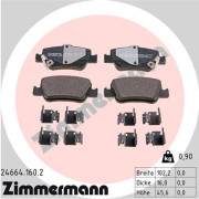 24664.160.2 Sada brzdových destiček, kotoučová brzda ZIMMERMANN
