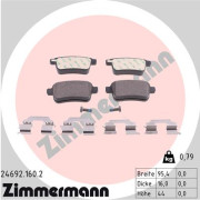 24692.160.2 Sada brzdových destiček, kotoučová brzda ZIMMERMANN