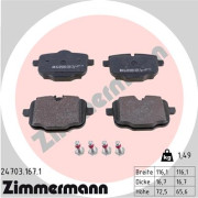 24703.167.1 Sada brzdových destiček, kotoučová brzda ZIMMERMANN