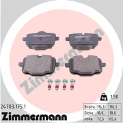 24703.175.1 Sada brzdových destiček, kotoučová brzda ZIMMERMANN